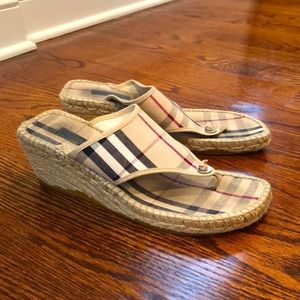 Burberry Nova Check Espadrilles size 9 wedge sandals